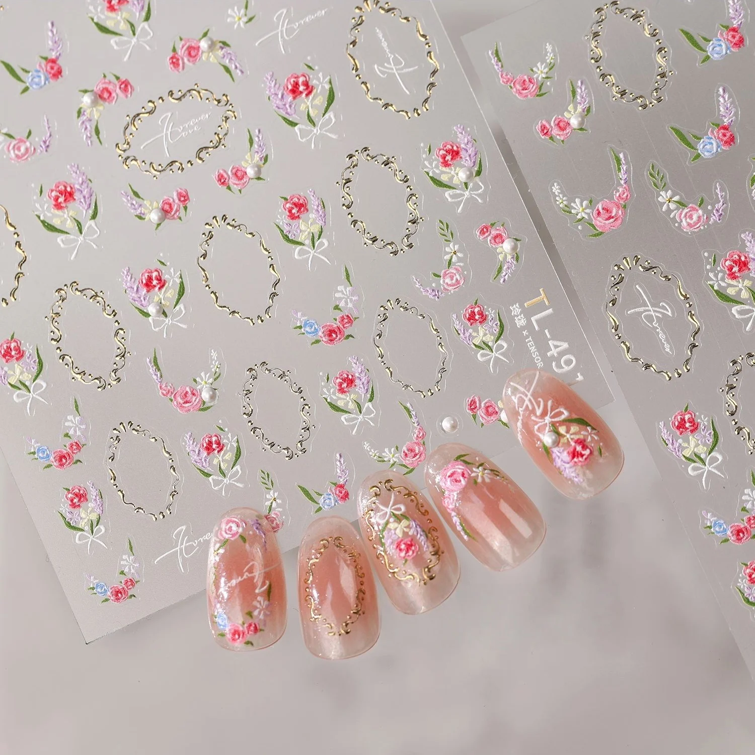 Stiker Kuku 5D Bunga Mawar Ele - Nail Art Oval ulasan dan harga