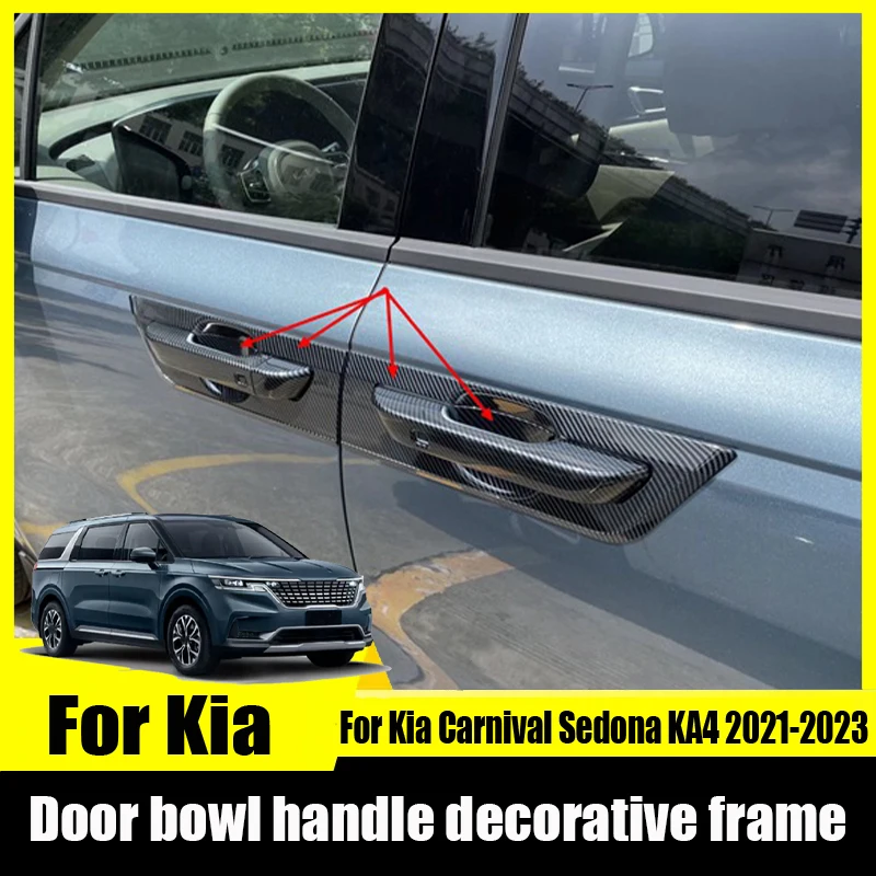 For Kia Carnival Sedona KA4 2021 2022 2023 Car Door bowl handle decorative frame stickers exterior modification Accessories Kit