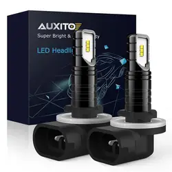 AUXITO 2PCS H27W/2 H27 LED 881 LED Bulbs H27W LED Canbus 6000K White Car Fog Light Driving Daytime Running Lamps Auto Lights 12V