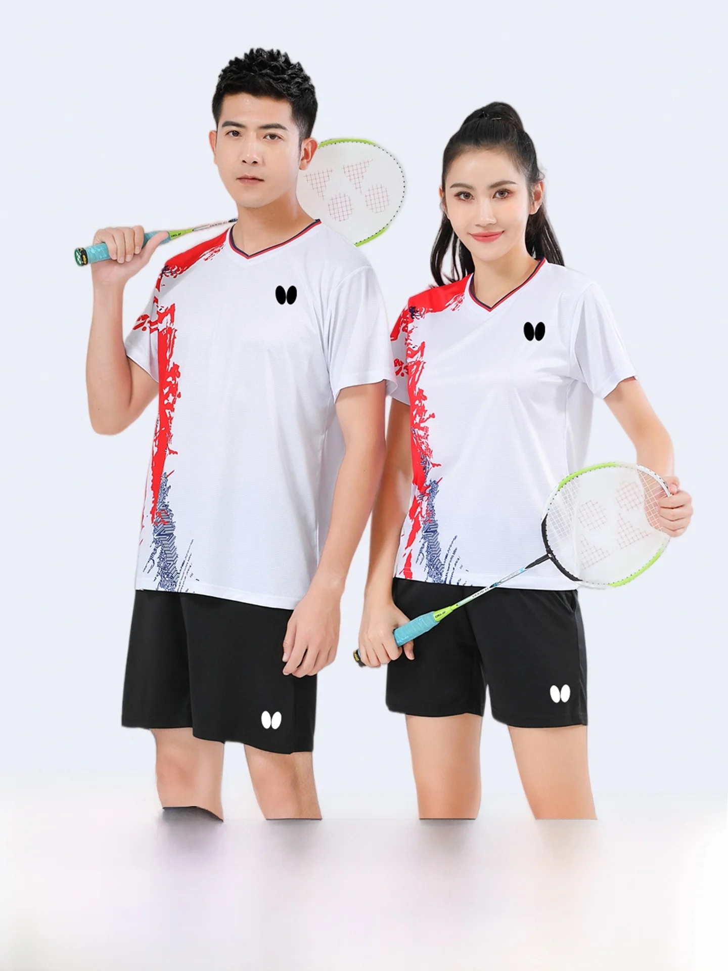 comfortable-badminton-sports-training-suit-set-for-men-and-women-quick-dry-elastic-summer-new-style-polyester-fiber