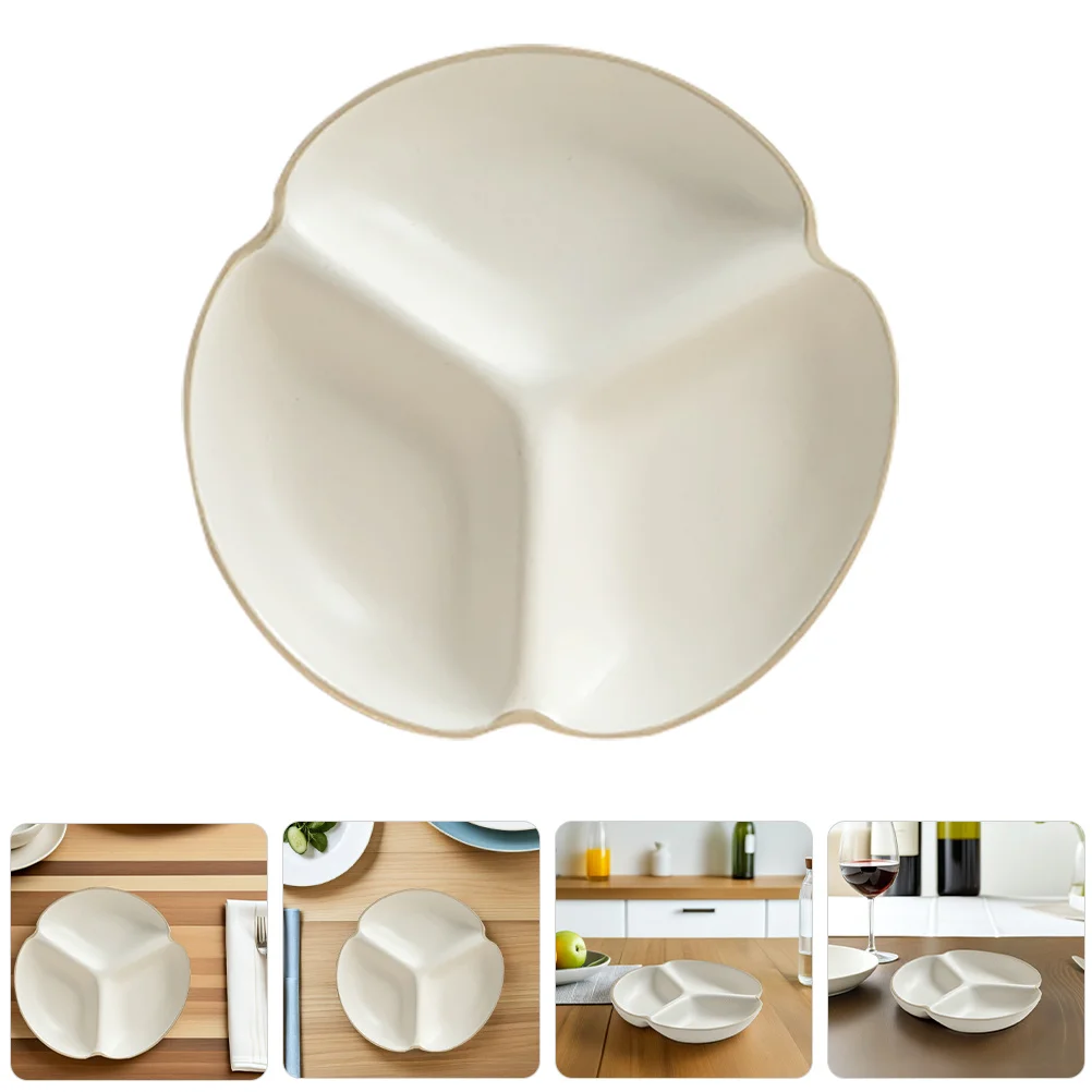 

Ceramic Divided Plate Minimalist 3-Compartment Portion Control Plate for Healthy Meals Home Dining Portion Control Plates