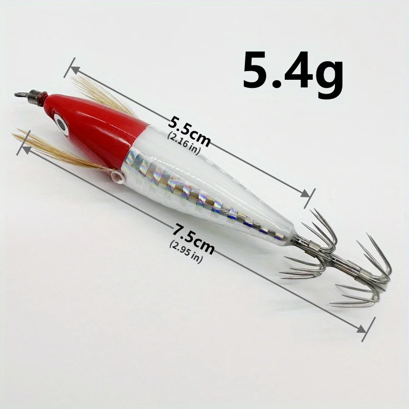 1/2pcs Random Color Luminous Laser Reflective Squid Jig Egi Shrimp Lures Saltwater Octopus Bait Shore Boat Fishing Tackle
