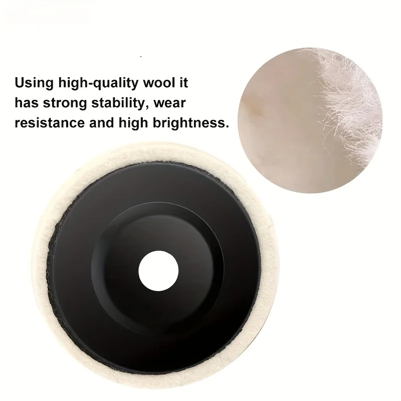 50mm/75mm Wool Polishing Wheel Polishing Pads Angle Grinder Wheel Felt Polishing Disc for Metal Marble Glass Ceramic 1PC