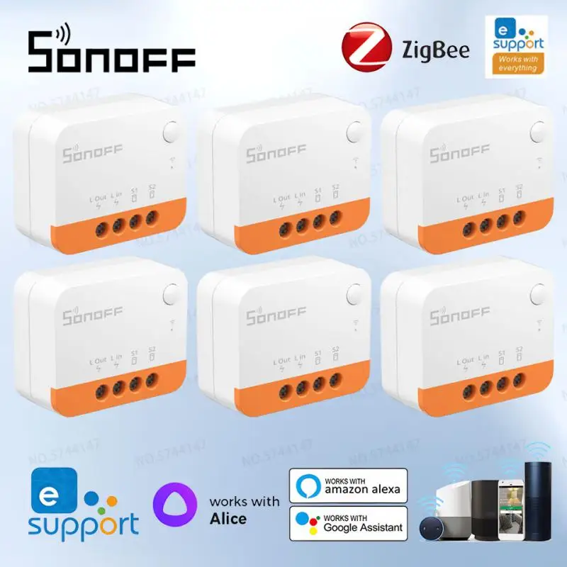 

SONOFF ZBMINI L2 Zigbee DIY Smart Switch No Neutral Wire Required Smart Home Wireless 2 Way Module Switch EWeLink APP Control