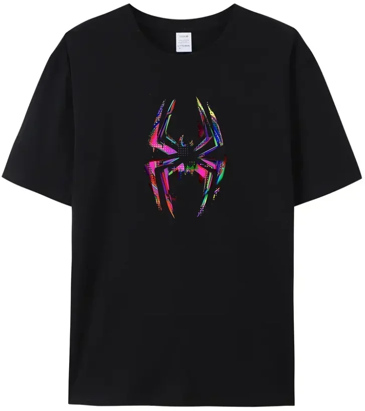 Miles Morales-camisetas con símbolo de araña para hombre y mujer, Tops de talla grande, camisetas divertidas recortadas, camisetas casuales de algodón para mujer, TeeNO1