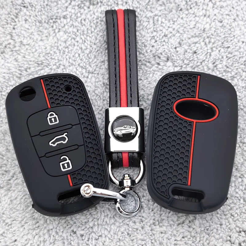 Silikon-Schlüsselhülle für Hyundai I20 I30 Veloster Ix20 für Kia Soul Venga Picanto Rio Sorento Ceed Sportage Zubehörhülle