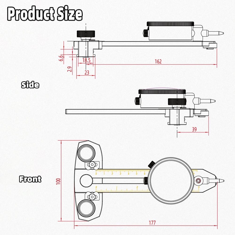 Imagem -06 - Estendido Fino Rip Jig Tabela Saw Dial Indicador Saw Lâmina de Corte Guia para Carpintaria Serra Circular Band Saw em 1