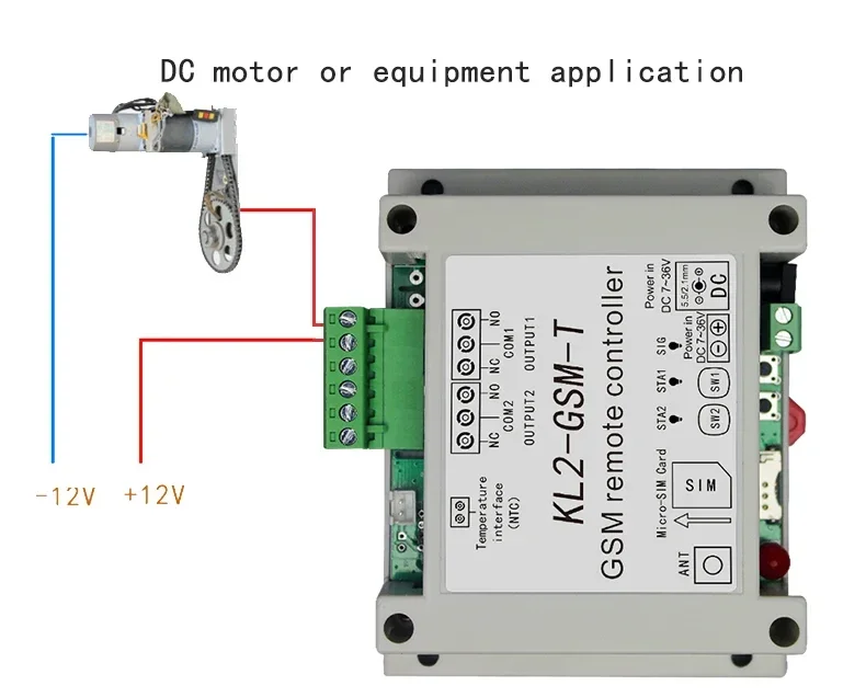 KL2-GSM-TC Dual Relay Switch Module GSM Alarm with SMS Controller with Temperature Sensor for Lighting/Fish Pond Culture/Storage