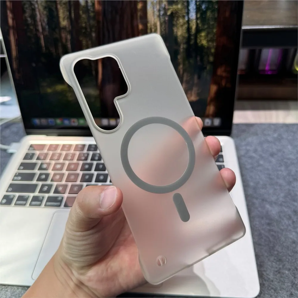 Luxury Slim Matte PC Frameless Magnetic Case For Samsung Galaxy S26 S25 S24 S23 FE S22 Ultra Plus For Magsafe Translucent Cover