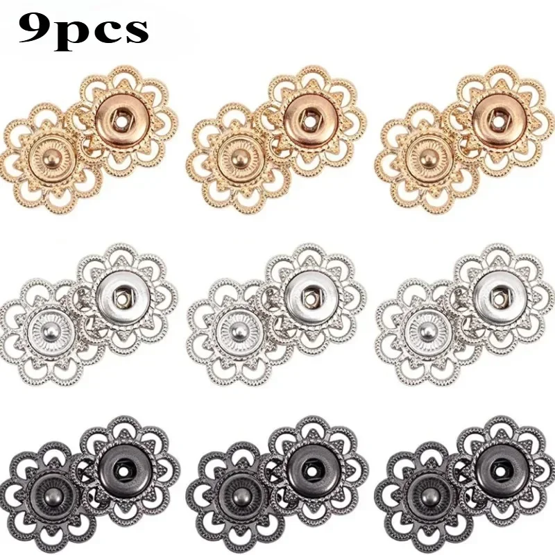 Lèvent à pression en métal vintage, fermetures à pression, coudre, bouton pression, attaches pour veste, jean, artisanat, couture bricolage, 9 ensembles
