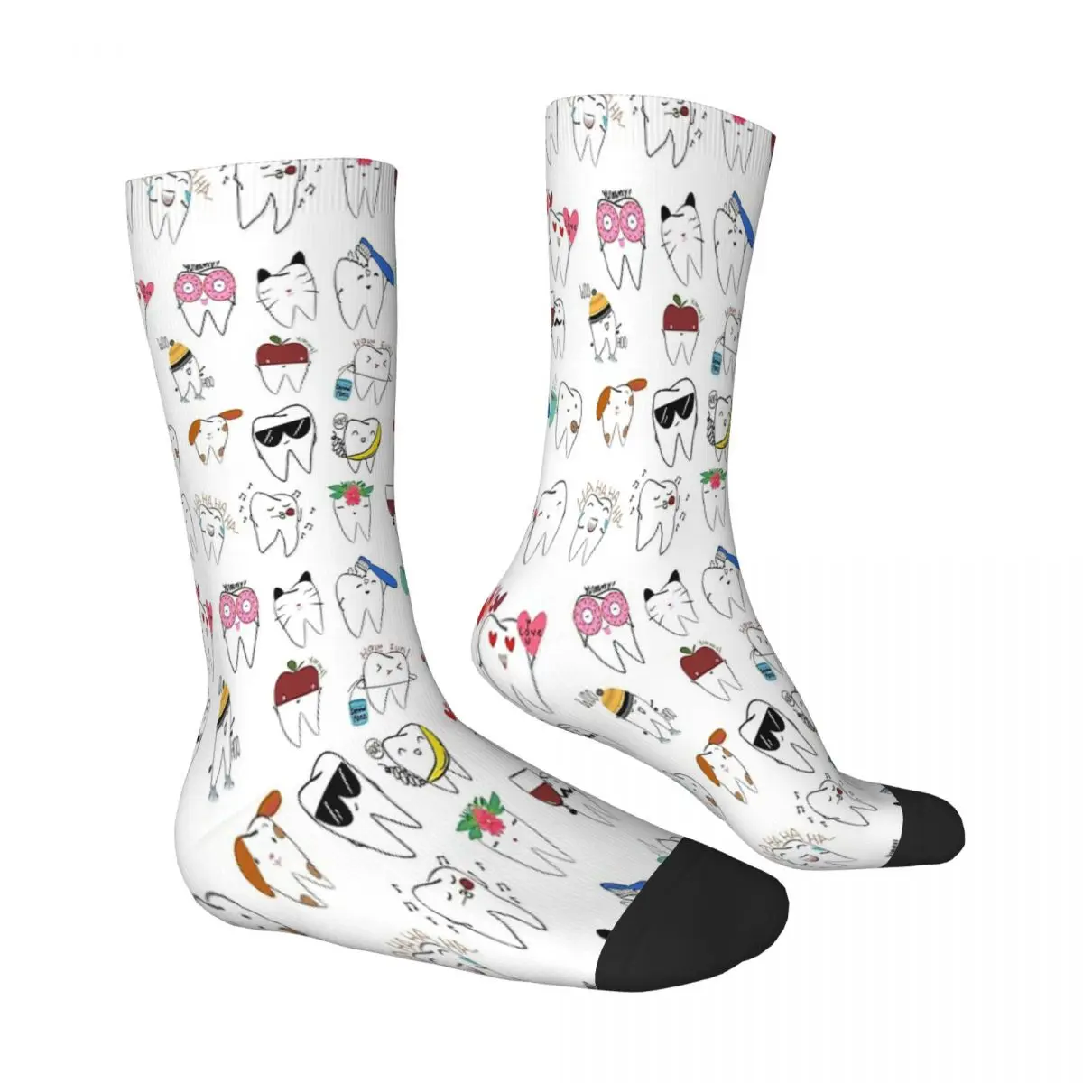 Mix Molar Tooth Teeth Dental Braces Stomatology Department Socks Male Mens Women Spring Stockings Printed