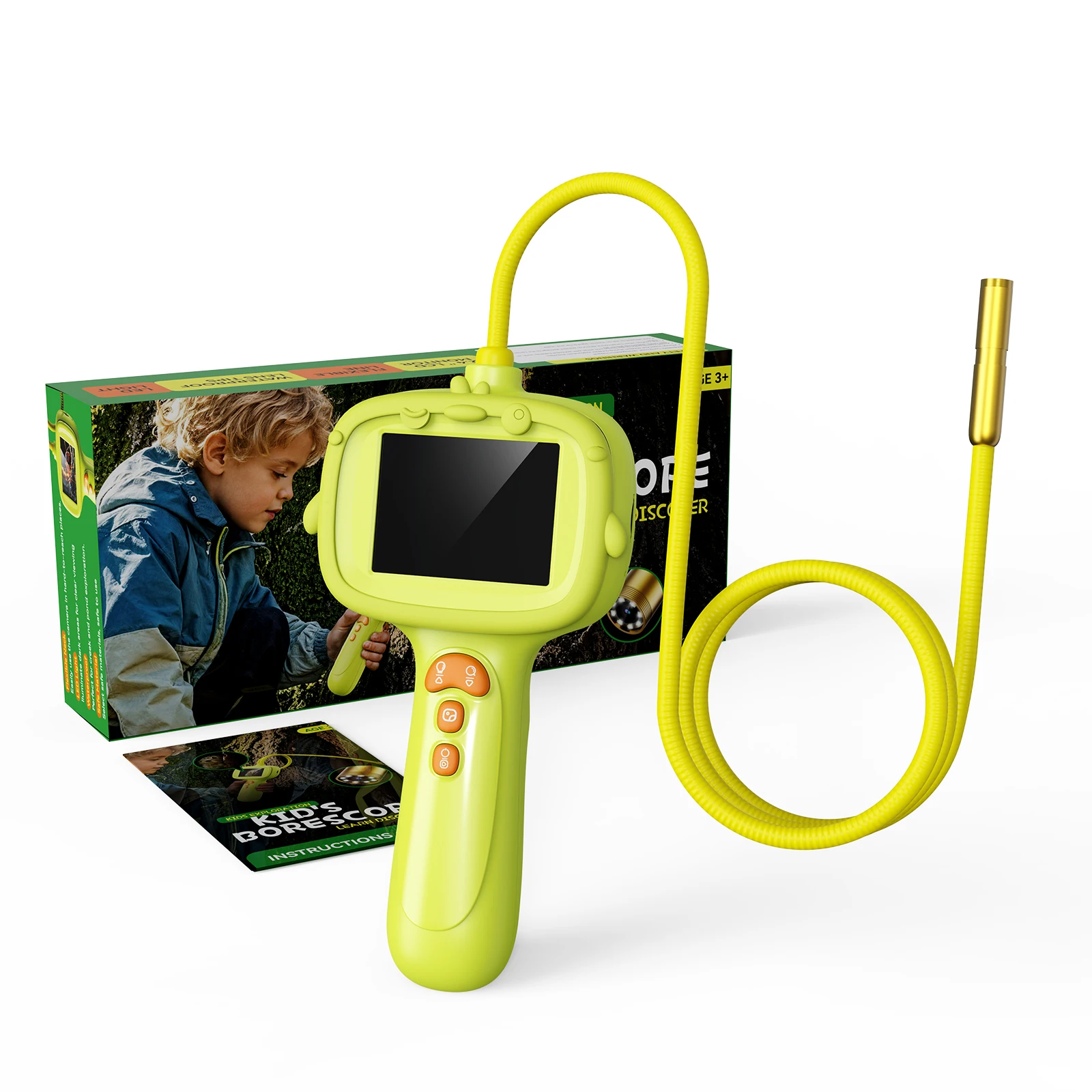 

OEM/ODM G21 8.5mm Pocket-Sized Endoscope 1m Flexible Cable 2.4-inch Color IPS Display 2MP Analog Camera for Children USB Data