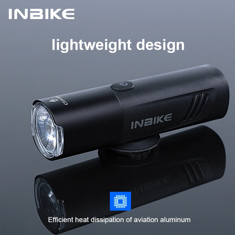 INBIKE Bicycle Light Rechargeable Bike Front Light Super Bright Flashlight Mountain Road Bike Light For Night Riding Accessories