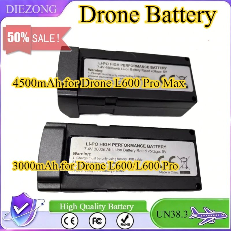 

L600 Max Drone Battery Properller 7.4V 4500mAh 30min Battery Life for LYZRC L600 Pro Max Drone Battery /Blade Wholesale
