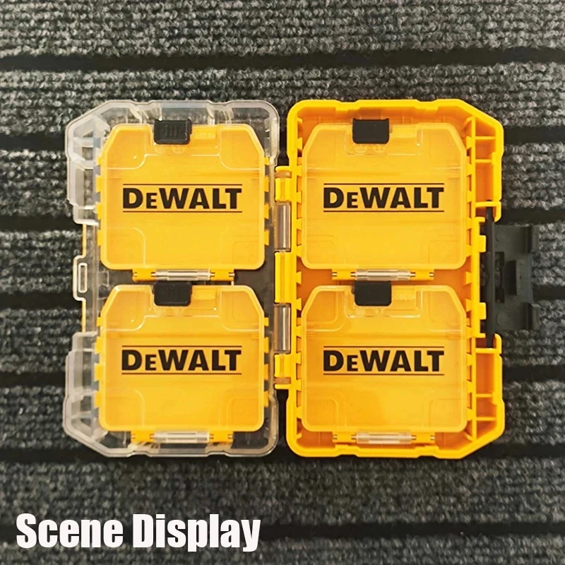 DEWALT Original TSTAK Yellow Tough Case Mini Stackable 74*67*17MM Drill Bits Storage Box Tool Accessories 2PCS