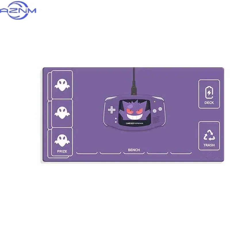 Anime Pokemon Cute Ghost Type Gengar Pattern Mouse Pad, Waterproof Non Slip Table Mat for TCG Card Battle