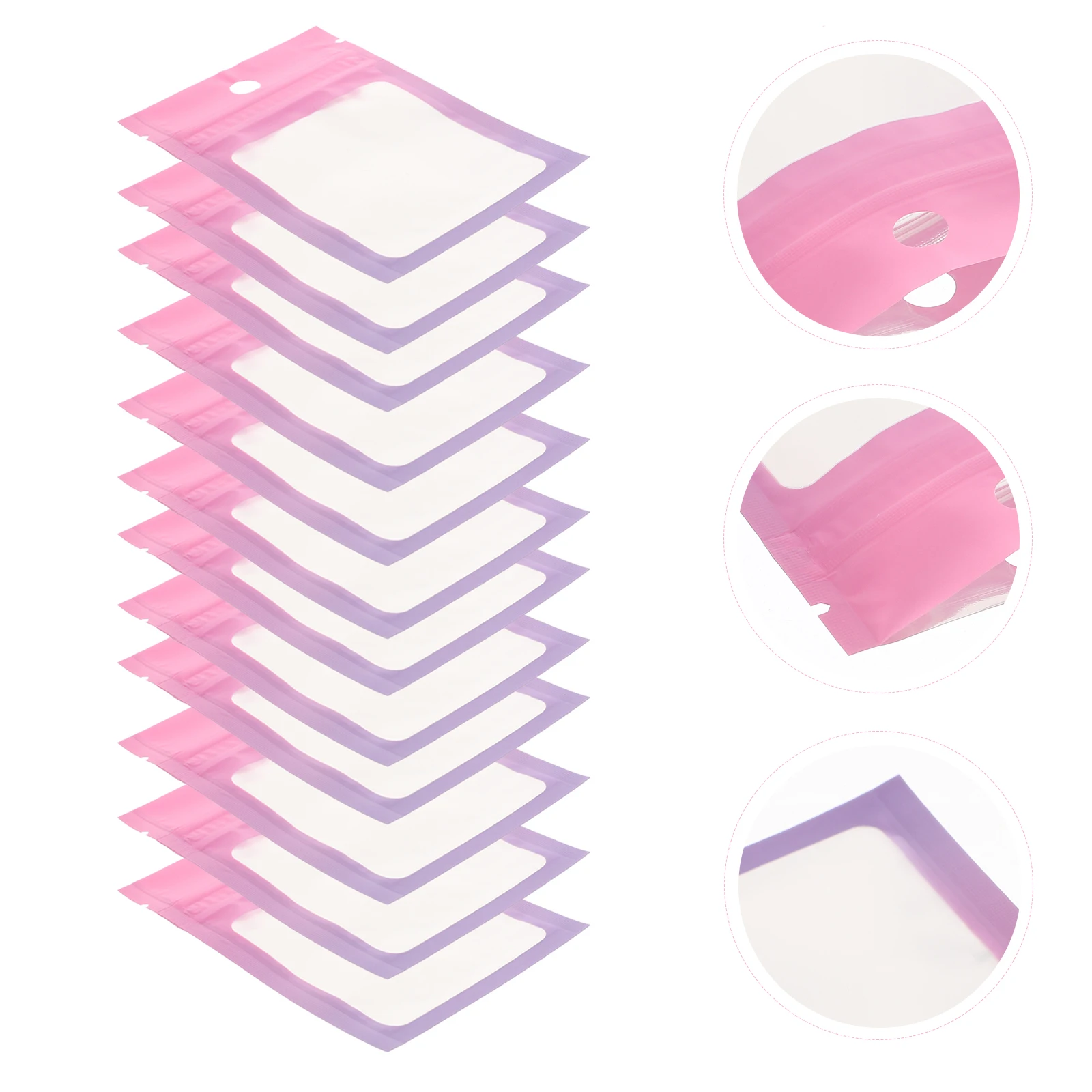 

100 Pcs Jewelry Small Packaging Bags Aluminum Foil Violet Dumb Film