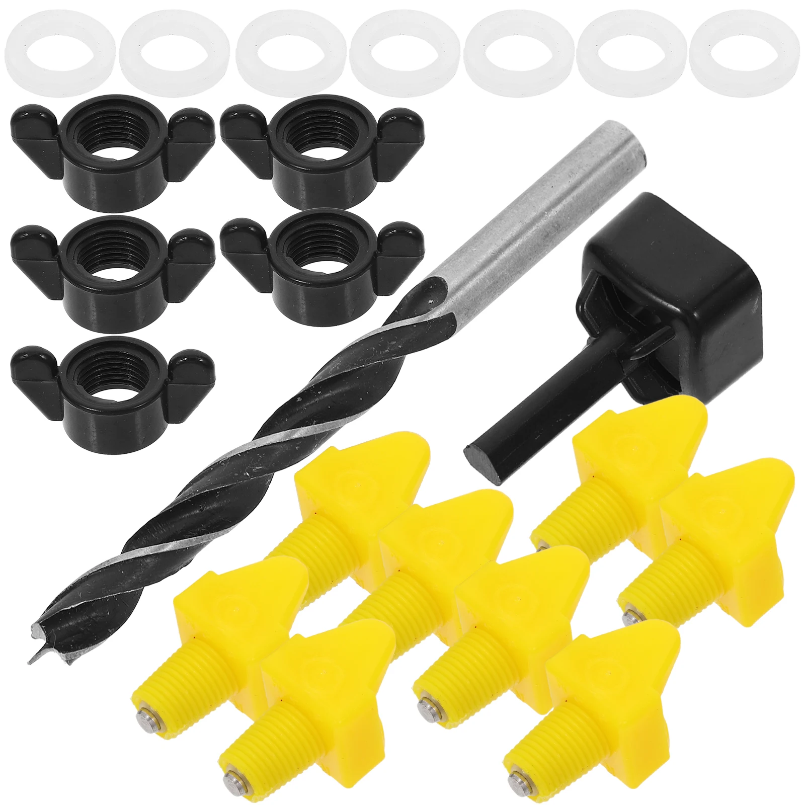 

Poultry Nipples Drinking Equipment 1 Set Automatic Chicken Waterer for Bucket Tank Trough PVC Pipe Farm Supplies