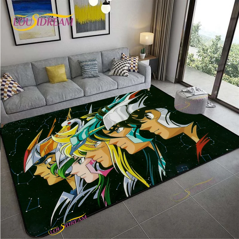 Cartoon Anime S-Saint S-Seiya NonSlip Rug for Living Room,Bedroom,Playroom,Kitchen,Door Floor Mat Home Decor Rug Gift Alfombra