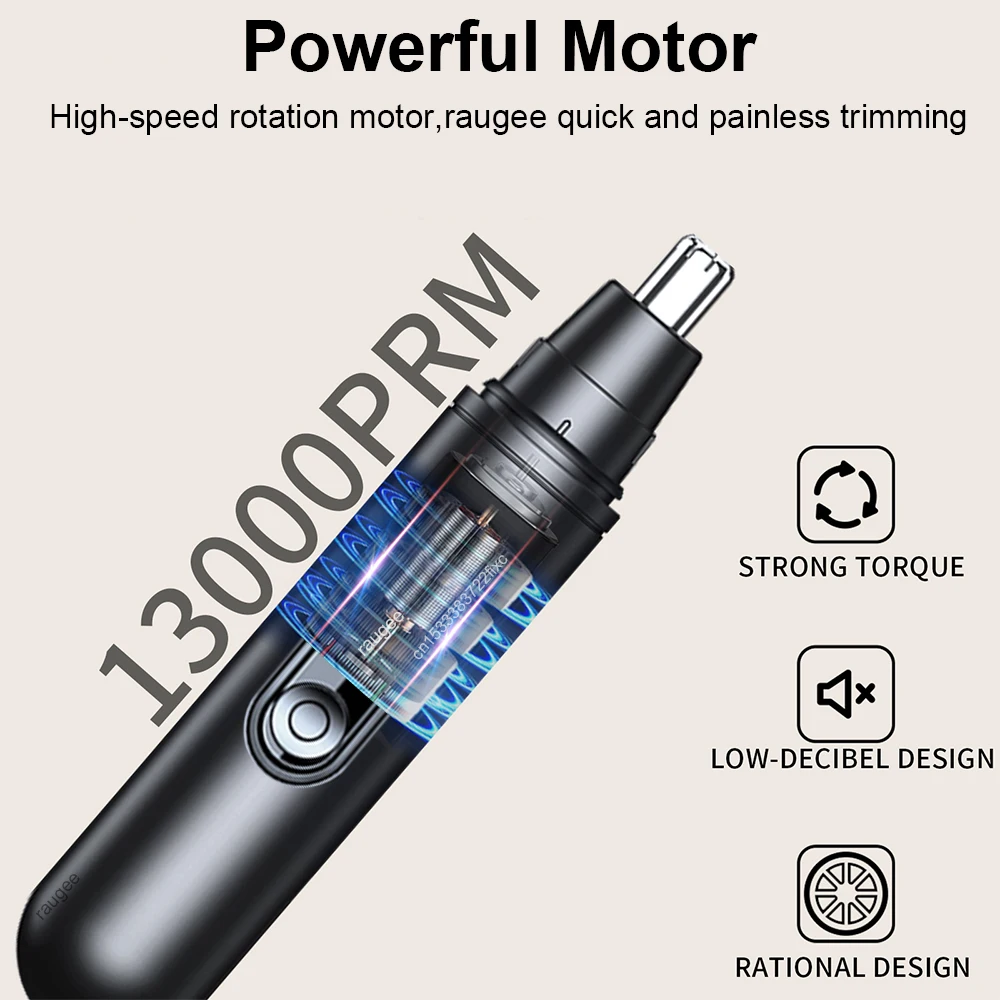 Nose Hair Trimmer for Men USB Rechargeable for Nose Eyebrow Ear Hair Remover Portable Mini Painless Electric Nose Hair Clipper image 3
