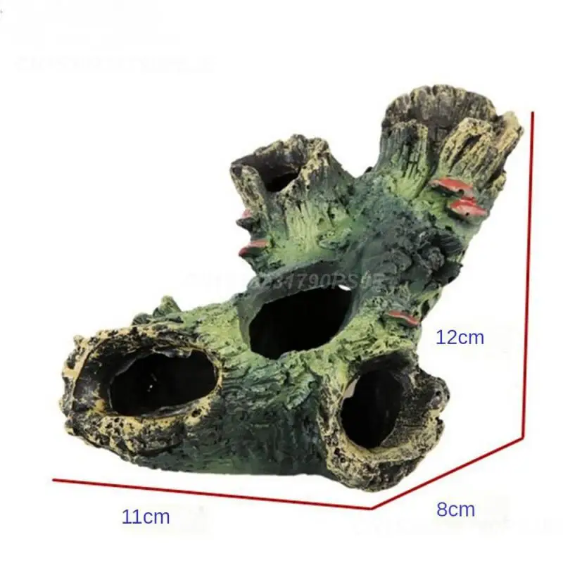 Moss-like Root Landscaping Cichlid Family Shrimp Cave House Aquarium Tree Hole Tank Decorative Fish Tank Decorative Resin