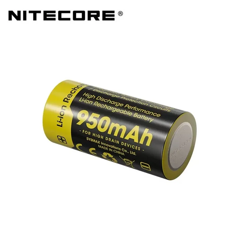 NITECORE-Batterie Rechargeable Ion Eddie, Version Améliorée de NL166, RCR123A, 950mAh, 3.6V, Haute Performance, 2 Pièces, 16340