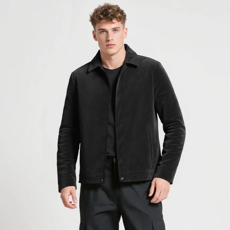 

Текстурированная куртка, весенний новый стиль, мужская универсальная повседневная весенне-осенняя тонкая куртка с лацканами и карманами