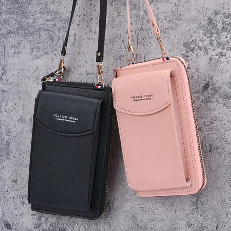 Saco de couro macio das mulheres carteiras tela sensível ao toque bolsa de telefone celular sacos de alça feminina bolsa feminina crossbody bolsa de ombro