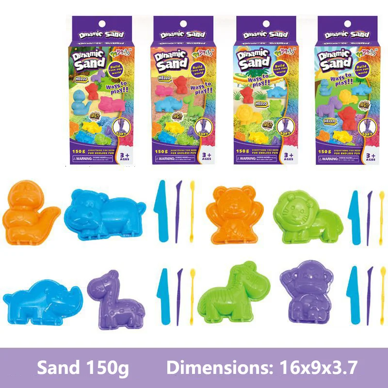 Dynamic Sand Toys Set di stampi fai da te Indoor Magic Sand Color Mud plastilina Color Sand Kit di giocattoli educativi