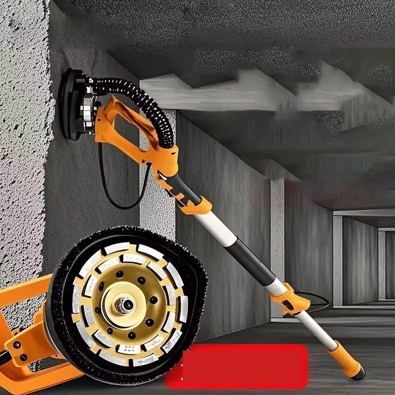 2.2M Long Handle Brushless Wall Sander Rough Planer Self-Priming Dust Absorb Wall Grinder For Wall Polishing And Renovation