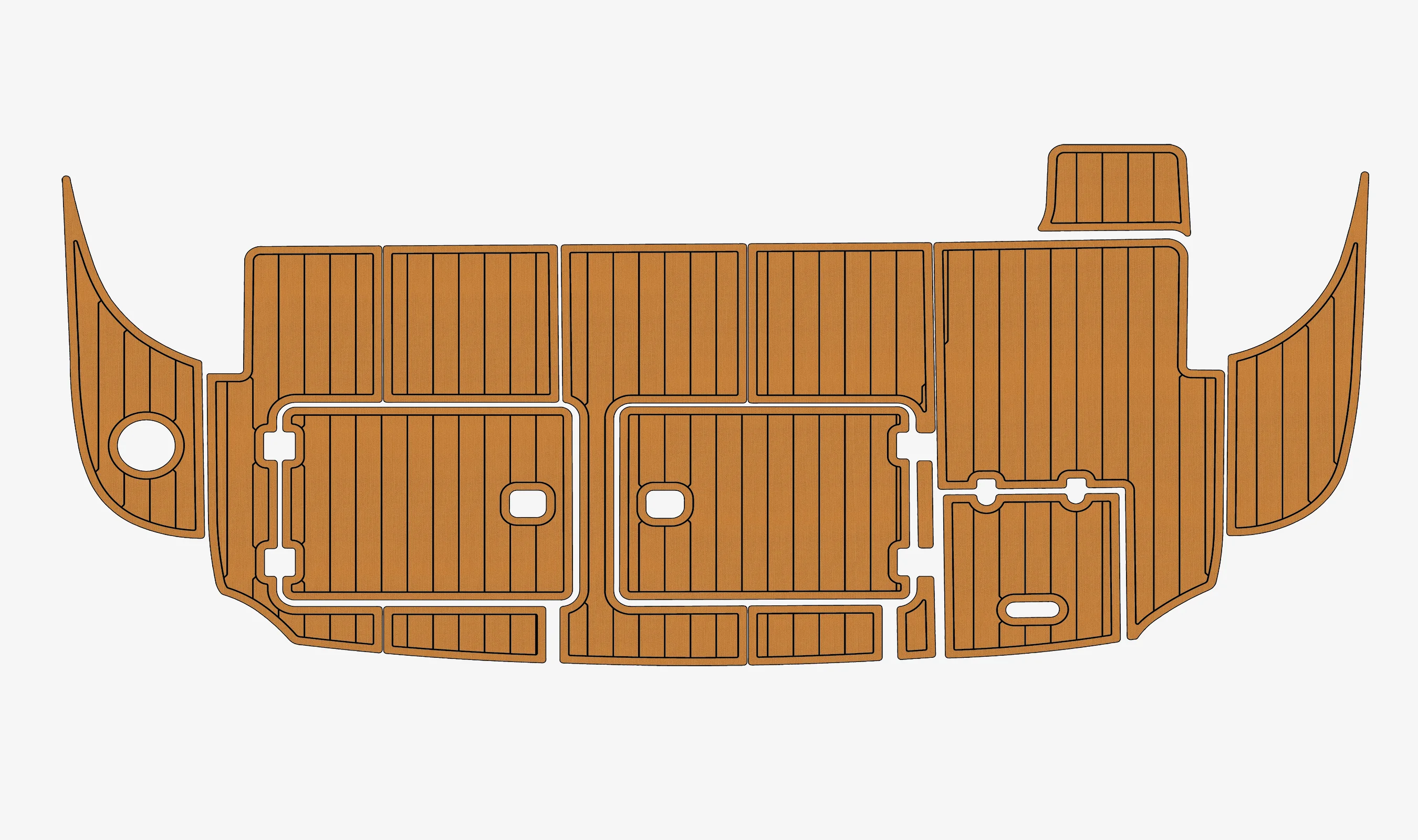 Marine Faux Teak EVA Non-Slip Mat -2003 Cruiser Yachts 4370 Express Self-Adhesive 1/4