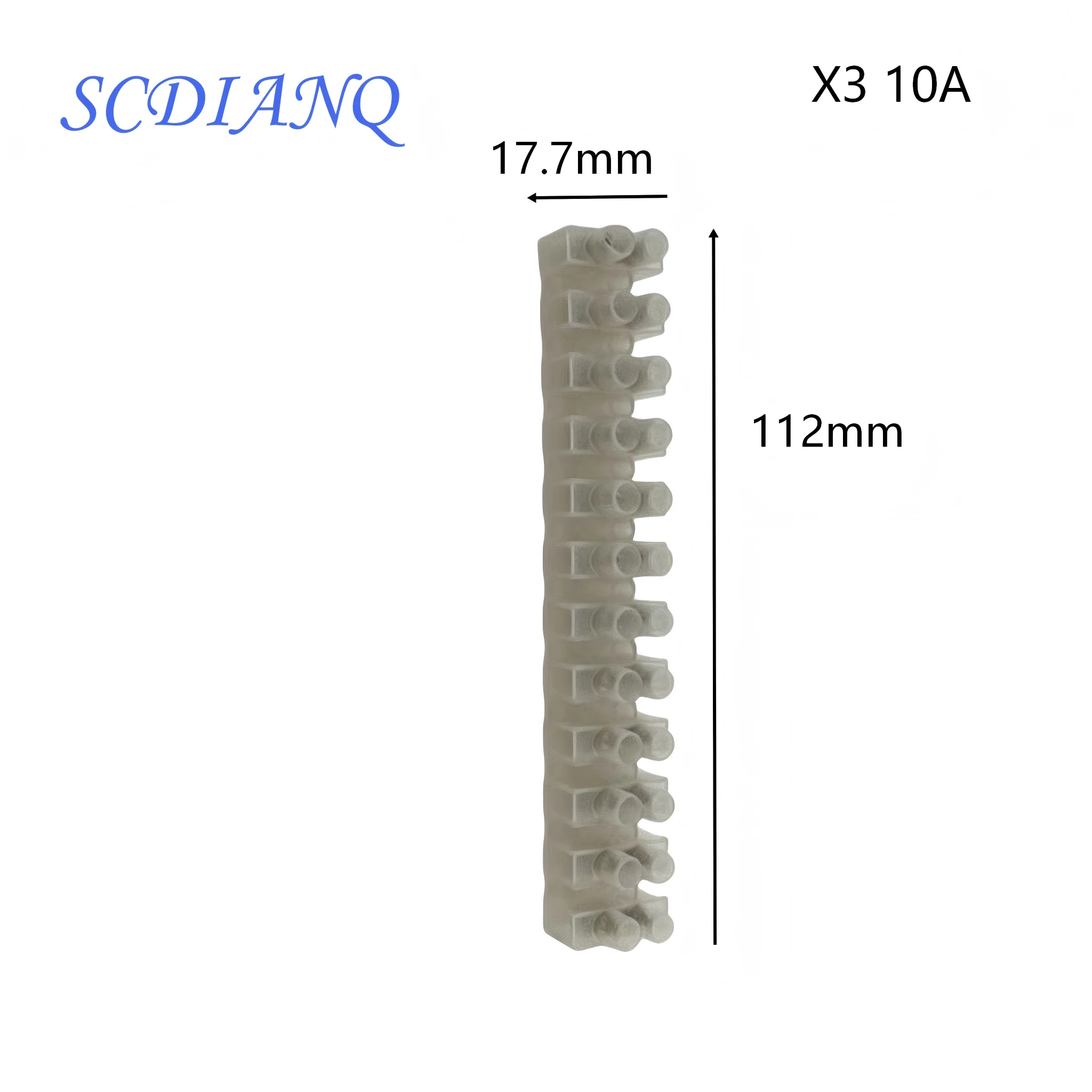 Plastic Terminal Block 12 Position 10A Wire Connector Screw Electric Barrier Strip