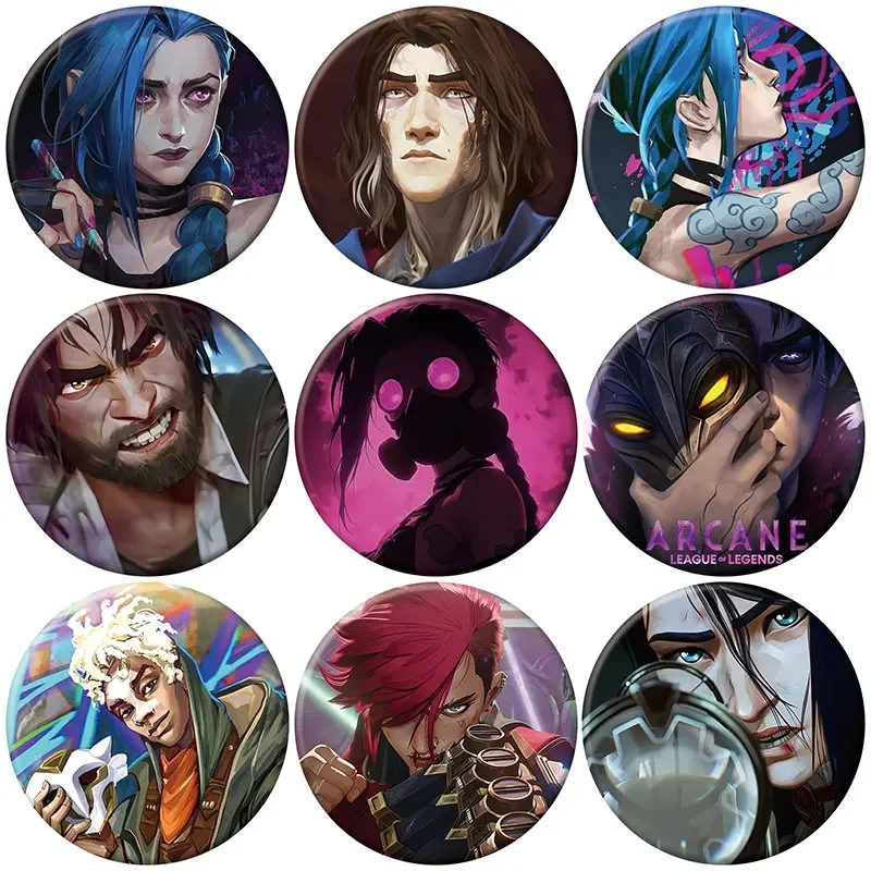 New Arcane Season 2 Button Pin Collar Brooch Vi Jinx Caitlyn Clothes League of Legends Jewelry Decor Gift Hat Cute Badge Lapel