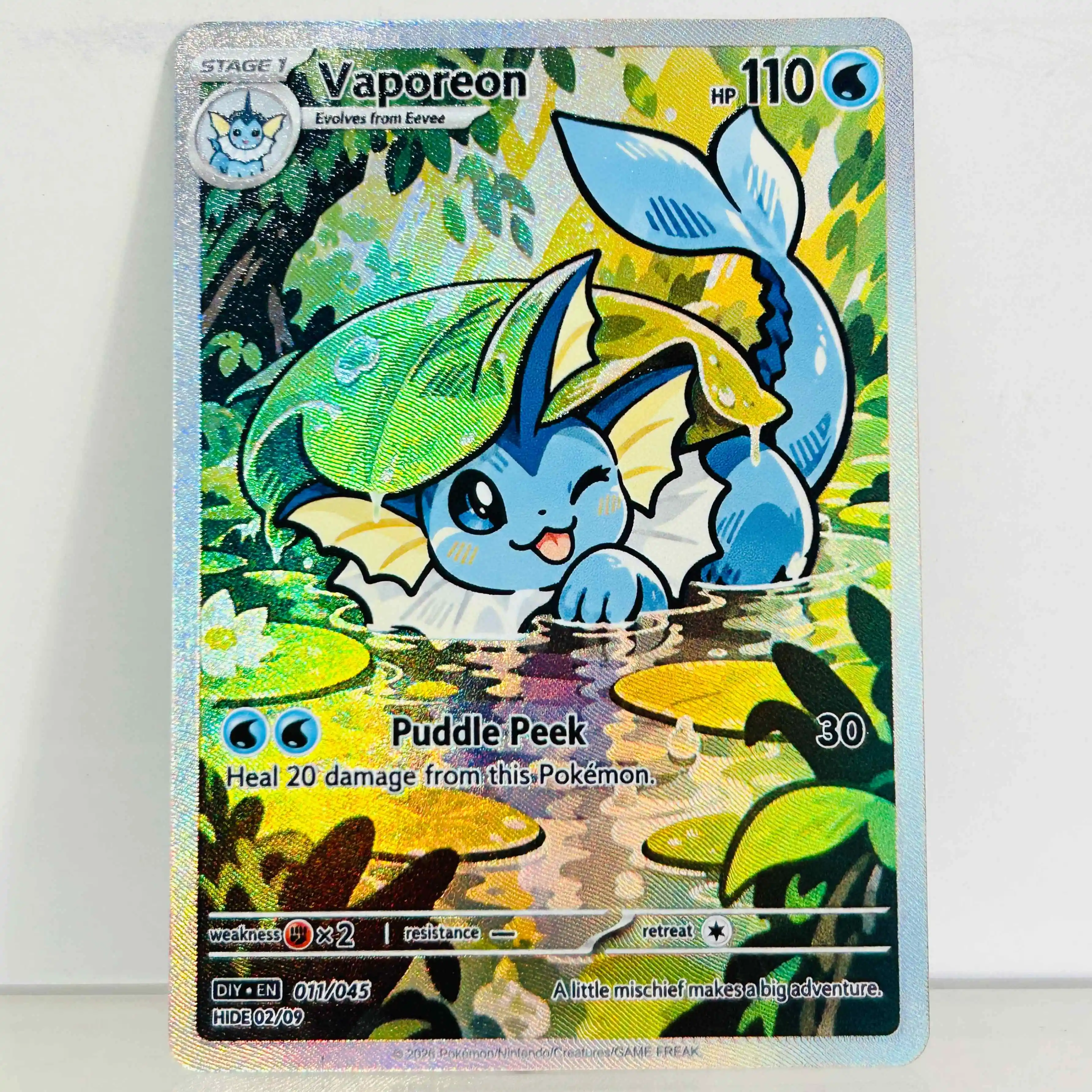 Jolteon Sylveon Glaceon Leafeon Flareon Eevee Espeon Umbreon 9Pcs EN Version Card DIY Foil Texture Premium Anime Collection Card