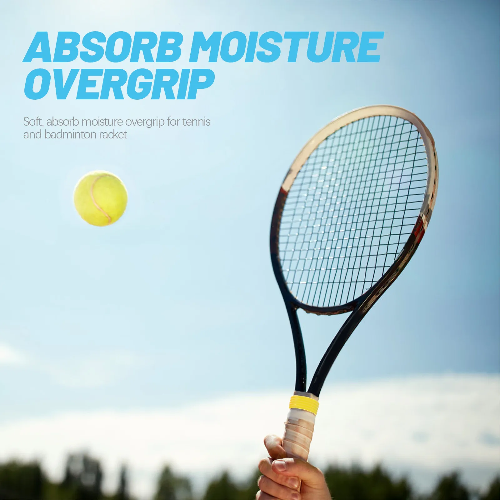 

5Pcs Premium Silicone Sweat Grip Rings Ultra Soft Moisture Absorbing Overgrip for Tennis Squash Badminton Racket Handle Wrap