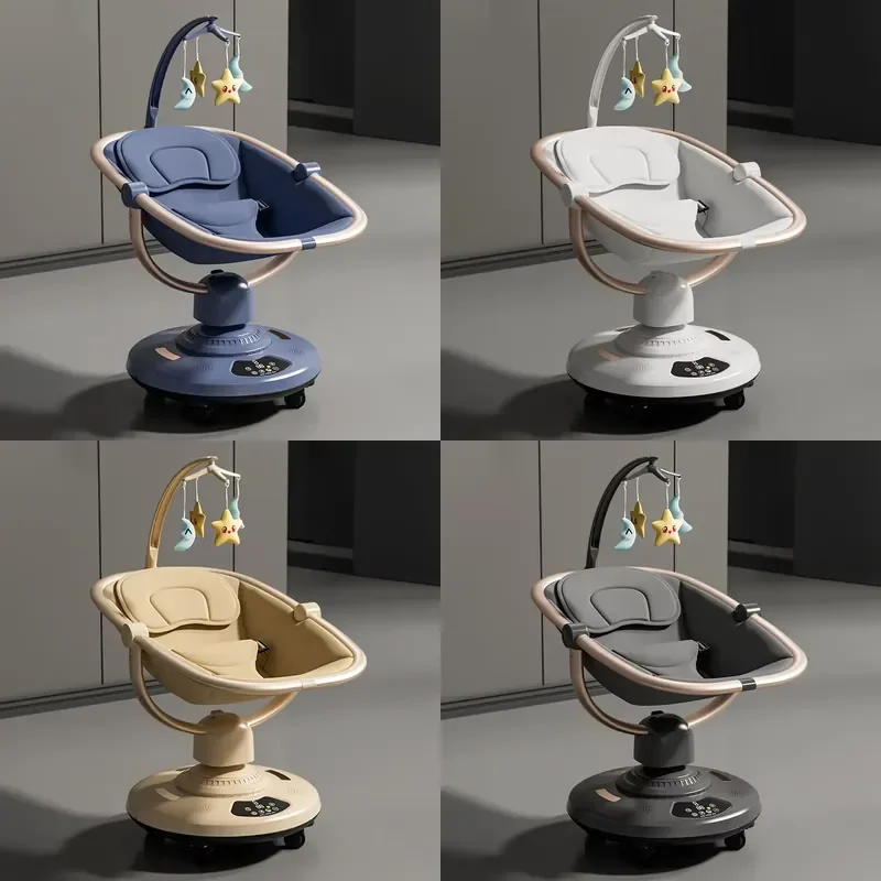 【CHIMU HOME】 Electric Rocking Cradle for Babies 0-4 Years Plastic Quiet Motorized Nursery Seat