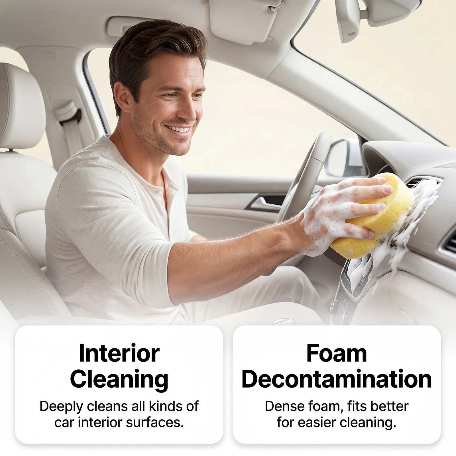 Multi-Purpose Foam Cleaner Kit - Deep-Cleaning, No-Scrub Formula for Universal Car Interior Care and Stain Removal