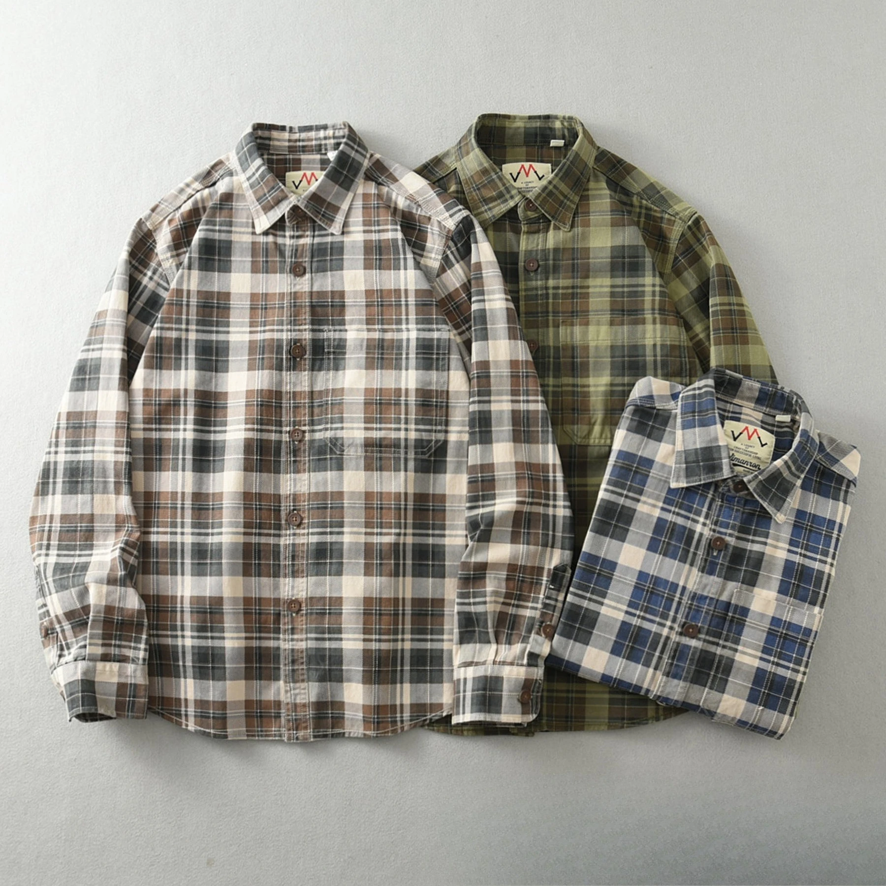 2026 Spring New Japanese Retro Long Sleeved Grid Shirt Men's Korean Fashion Casual Loose Men's Shirt Jacket Tops Y2k Streetwear