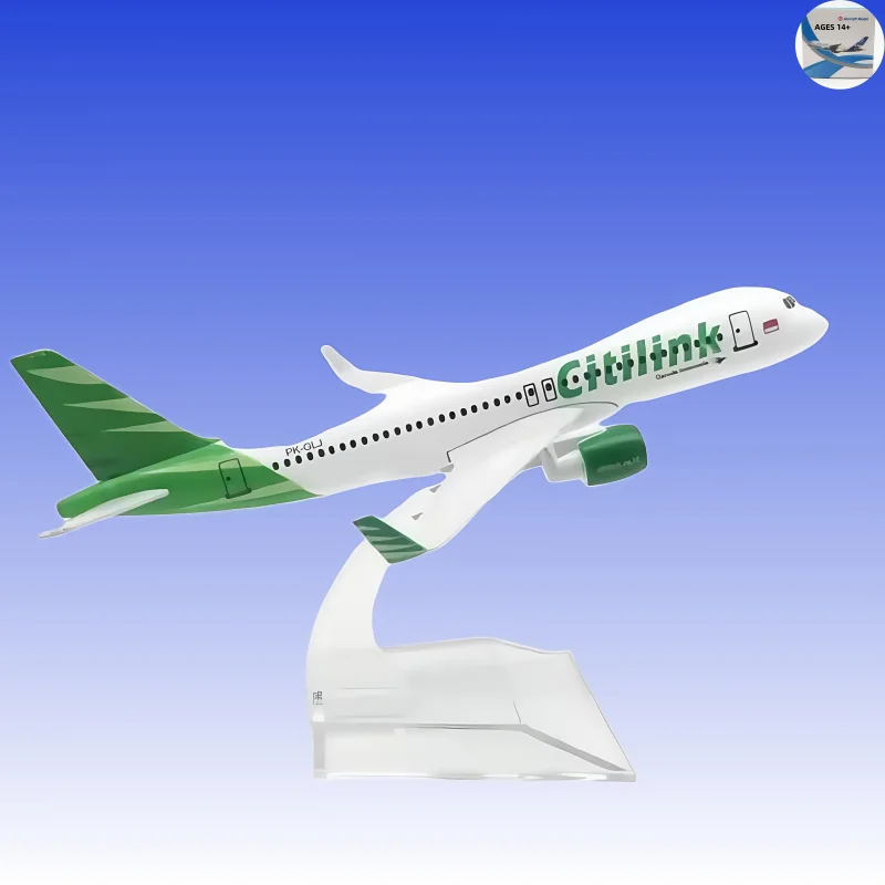 

16cm Indonesia Liancheng Airlines A320 Aircraft Model Alloy Metal Die-cast Aircraft Model Toys With Stands Children's Gifts