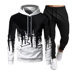 Women Winter hoodies Men Tracksuit 2 Piees Sets Hooded Sweatshirt Men Women Autumn Hoodies Pants Male Hoodies Running Sportswear