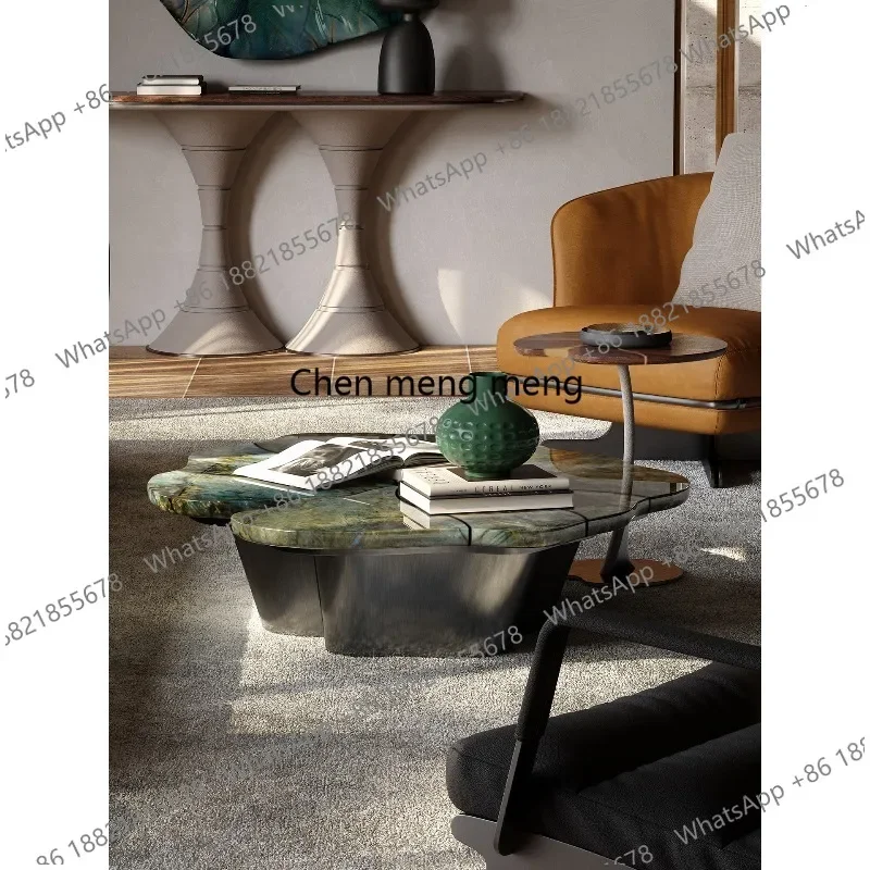 RR Muran Muran coffee table living room Italian light luxury, lotus leaf, marble coffee table