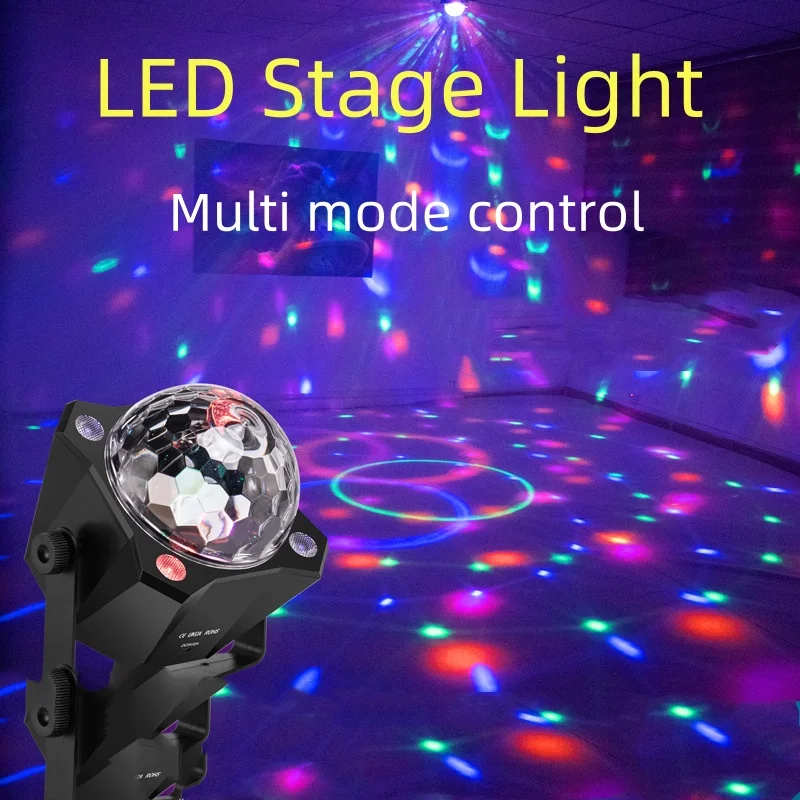 Sound Activated LED Stage Disco Light Rotating DJ Ball With Remote Control Color Party Atmosphere Lamp for Home KTV Bar Xmas