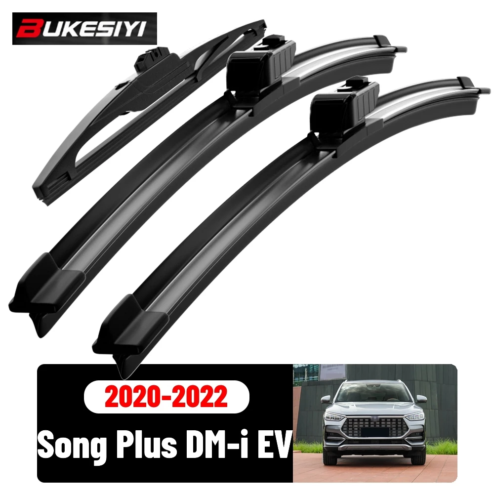 Front & Rear Wiper Blades Set For BYD Song Plus DM-i EV 2020-2022 2020 2021 2022 Silent Windscreen Wipers Accessories 24"16"10"