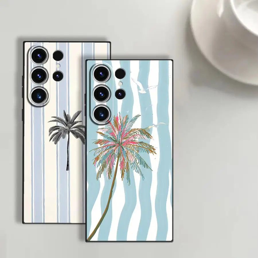 Coconut Tree Case for Samsung Galaxy S26 Ultra S23 S20 Ultra S25 Plus S21 FE S10 S9 Note 20 8 9 10 S24 Funda Phone Cover