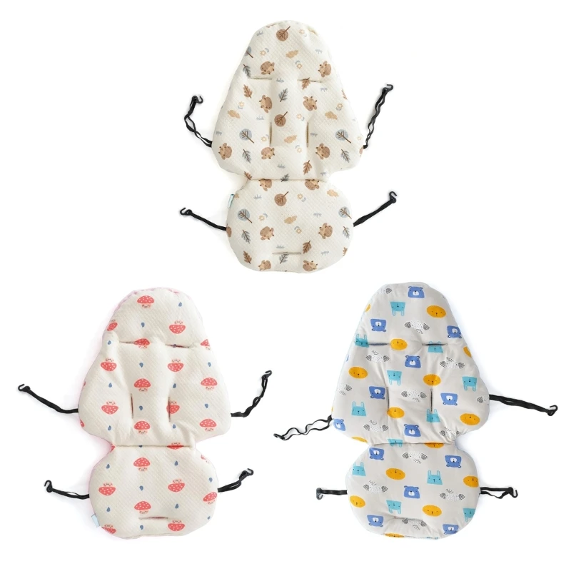 

Baby Stroller Cushion Breathable Car Liner Double Side Baby Body Support Pad for Toddlers Cartoon Baby Carriage Pad D5QA