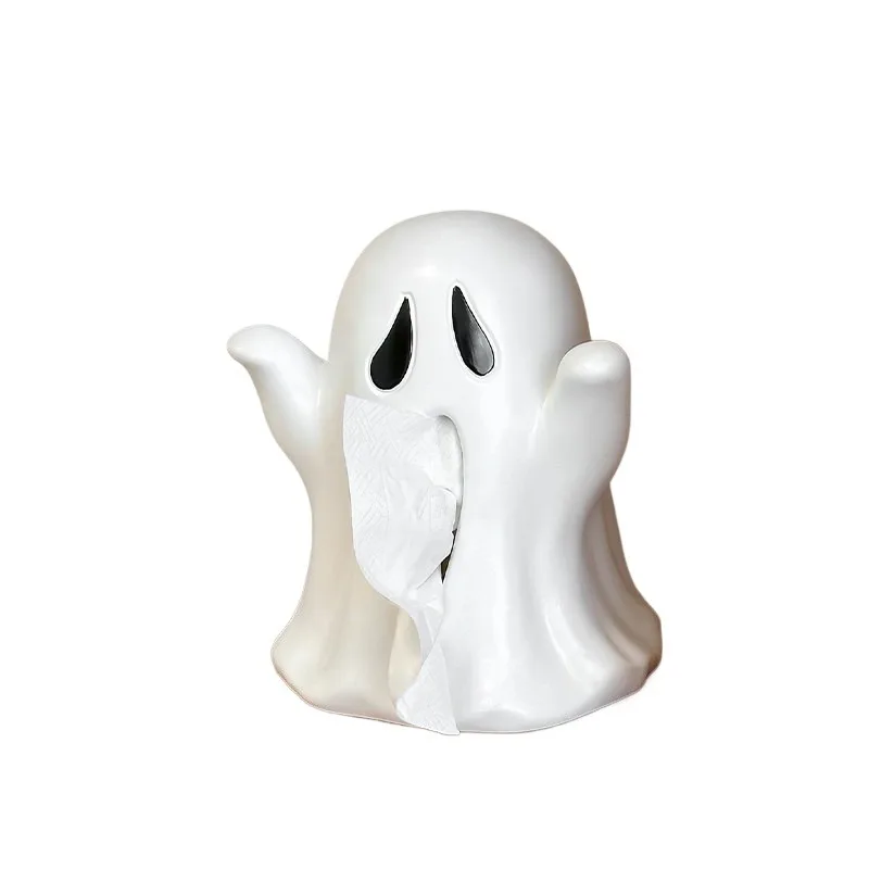 Creative cute ghost tissue box, living room dining table, coffee table, desktop carton, home decoration