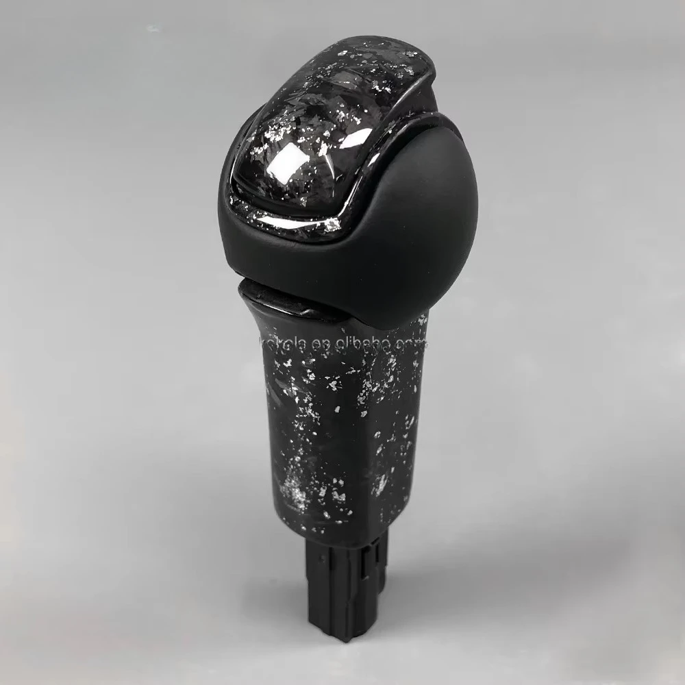 Silver Forged Carbon Fiber Shift Knob for Ford Mustang 2015-2023 S550 GT EcoBoost Manual Automatic Transmission
