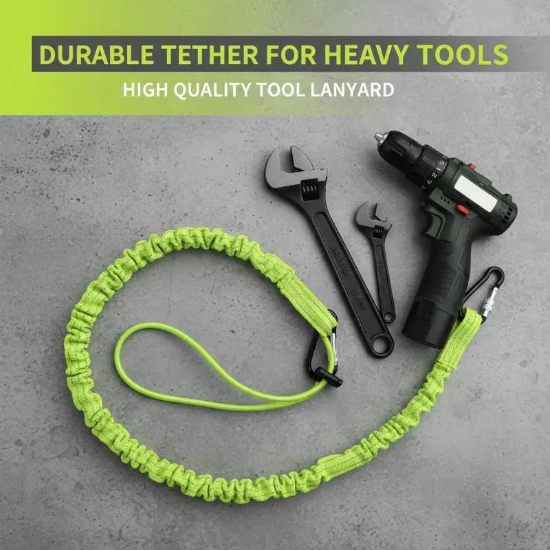 Safety Bungee Tether Tool Lanyard With Carabiner Hook Climbing Working Anti-Falling Safety Rope Aerial Work Climbing Accessories