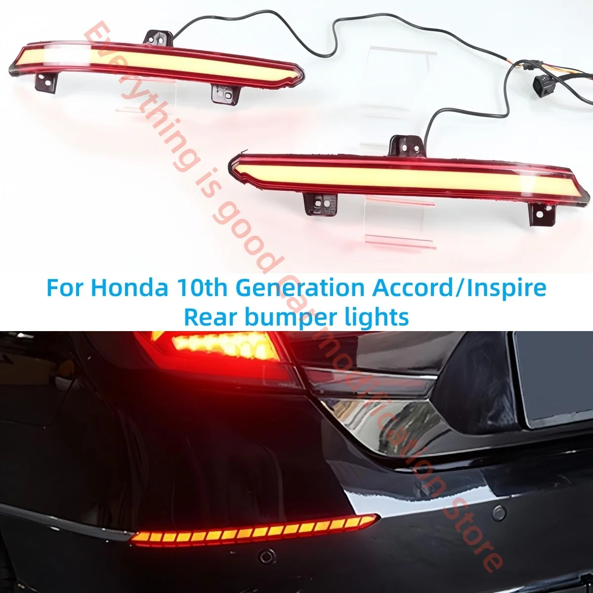 For Honda 10th Generation Accord/Inspire Rear bumper light 3 functions  LED Turn signal Brake lights Driving light Auto parts