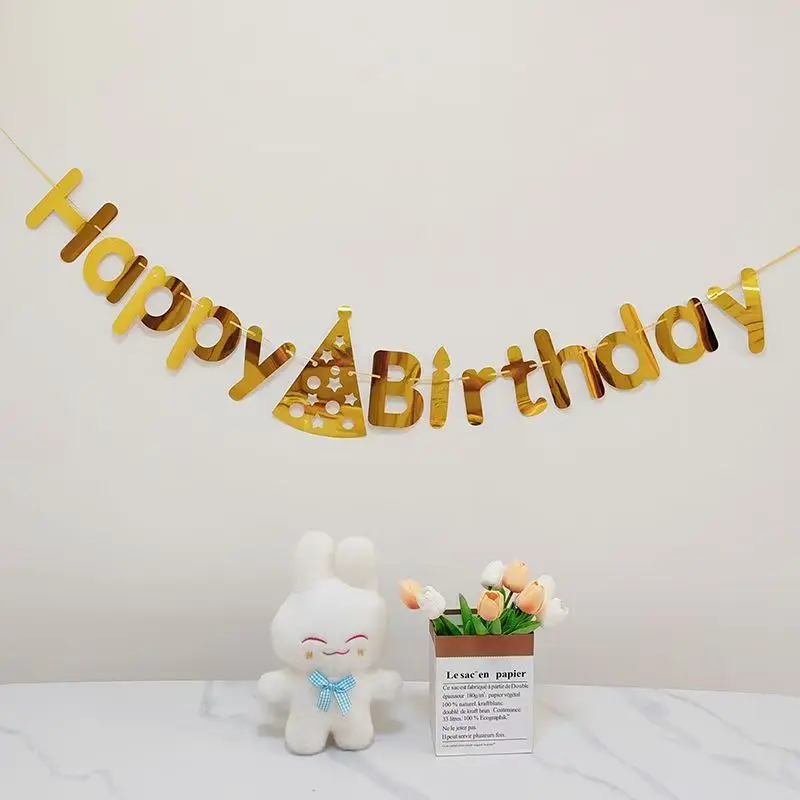 NEUE Happy Birthday Banner Wimpelkette Partydekoration Kinderdeko Kinderschmuck Baby Bunte Mädchen Jungen Partyzubehör – Detail 9